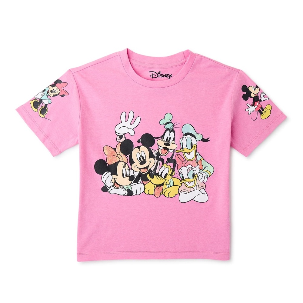 Disney Girl Mickey Mouse & Friends Juniors’ Graphic Print T-Shirt Pink